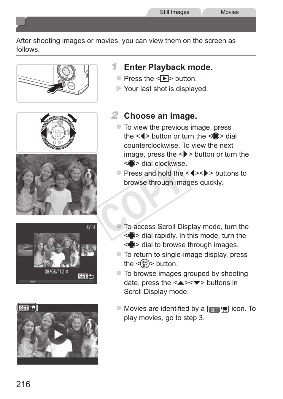 Viewing, Cop y | Canon PowerShot S110 User Manual | Page 216 / 346