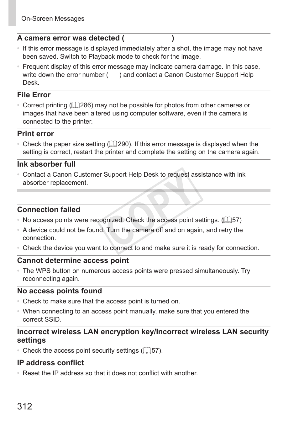 Cop y, Wireless lan | Canon PowerShot S110 User Manual | Page 312 / 346