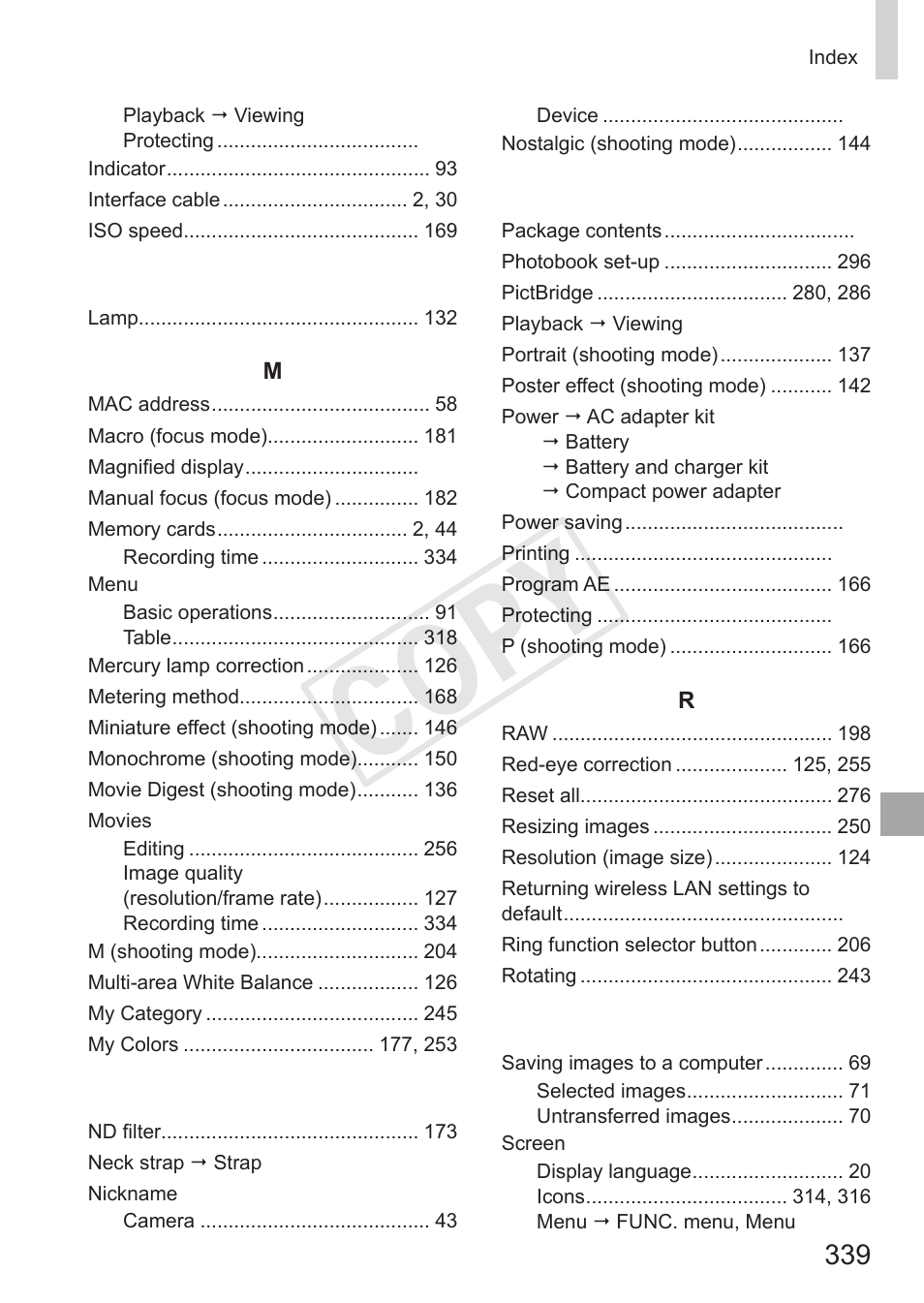 C op y | Canon PowerShot S110 User Manual | Page 339 / 346