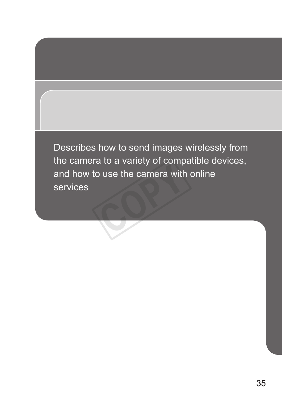 Wireless lan guide, Cop y | Canon PowerShot S110 User Manual | Page 35 / 346