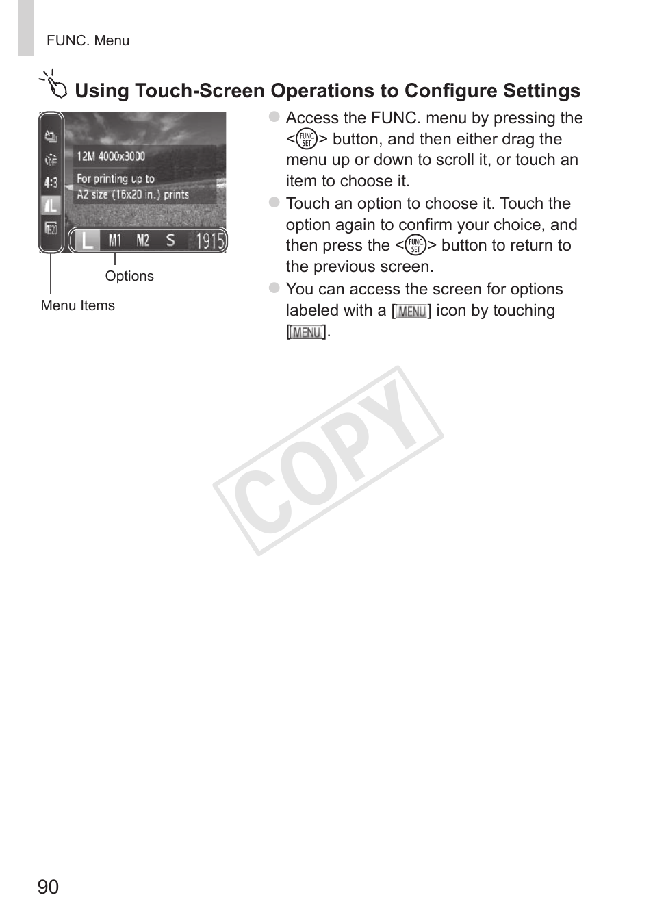 Cop y | Canon PowerShot S110 User Manual | Page 90 / 346