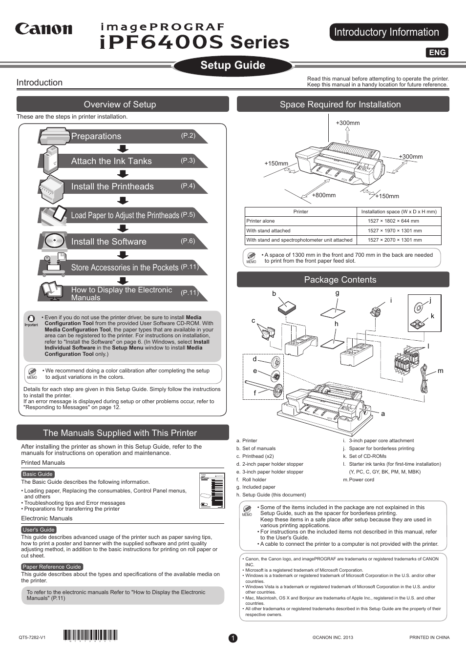 Canon imagePROGRAF iPF6400S User Manual | 12 pages