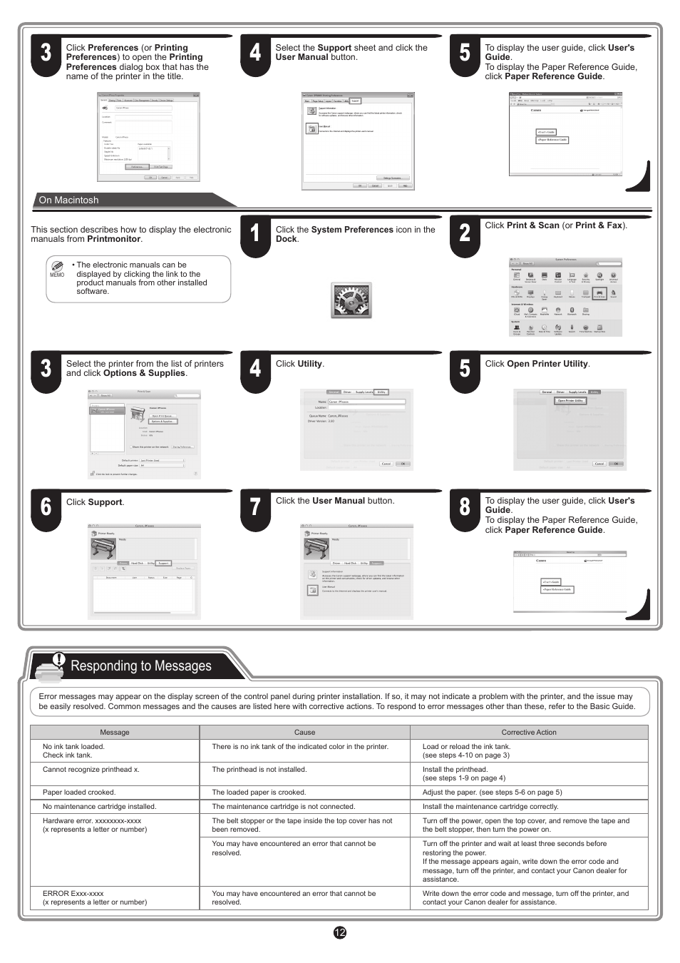 Responding to messages | Canon imagePROGRAF iPF6400S User Manual | Page 12 / 12