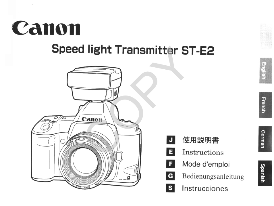 Canon Speedlite Transmitter ST-E2 User Manual | 19 pages