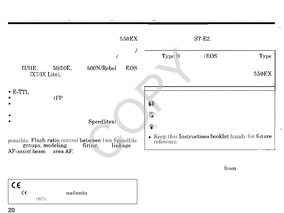 Copy | Canon Speedlite Transmitter ST-E2 User Manual | Page 2 / 19