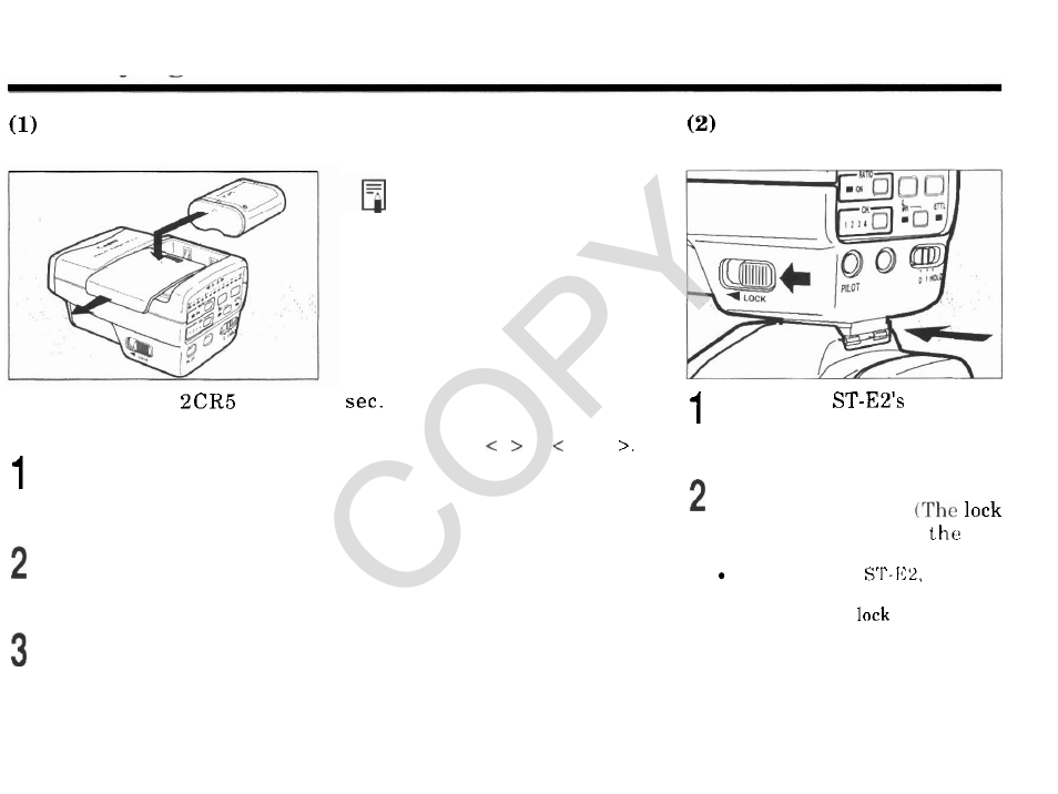 Copy, Readying the, St-e2 | Canon Speedlite Transmitter ST-E2 User Manual | Page 5 / 19