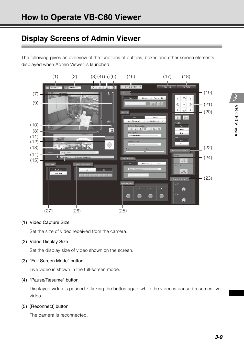 How to operate vb-c60 viewer, Display screens of admin viewer, How to operate vb-c60 viewer -9 | Display screens of admin viewer -9 | Canon VB-C60 User Manual | Page 125 / 198