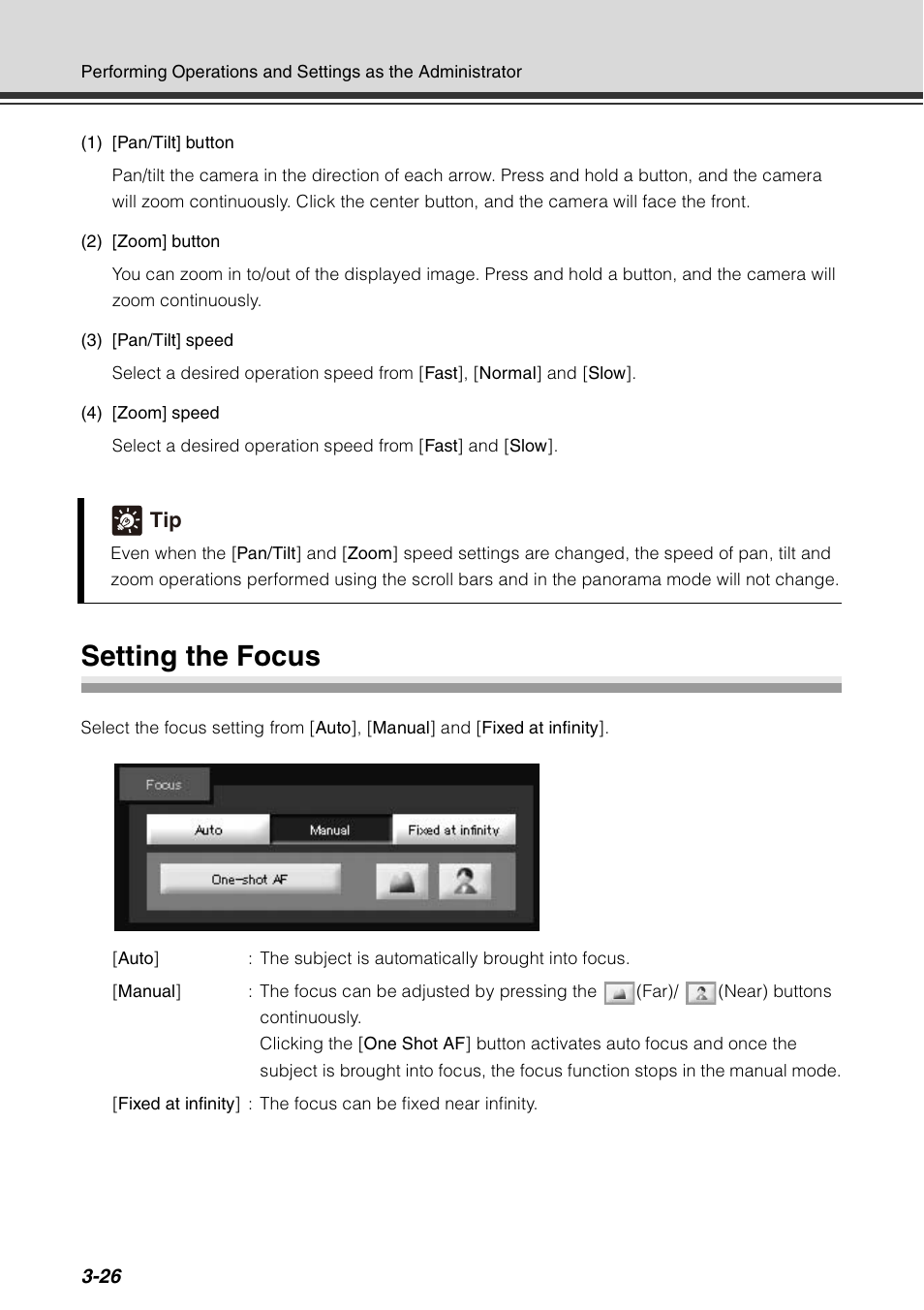 Setting the focus, Setting the focus -26 | Canon VB-C60 User Manual | Page 142 / 198