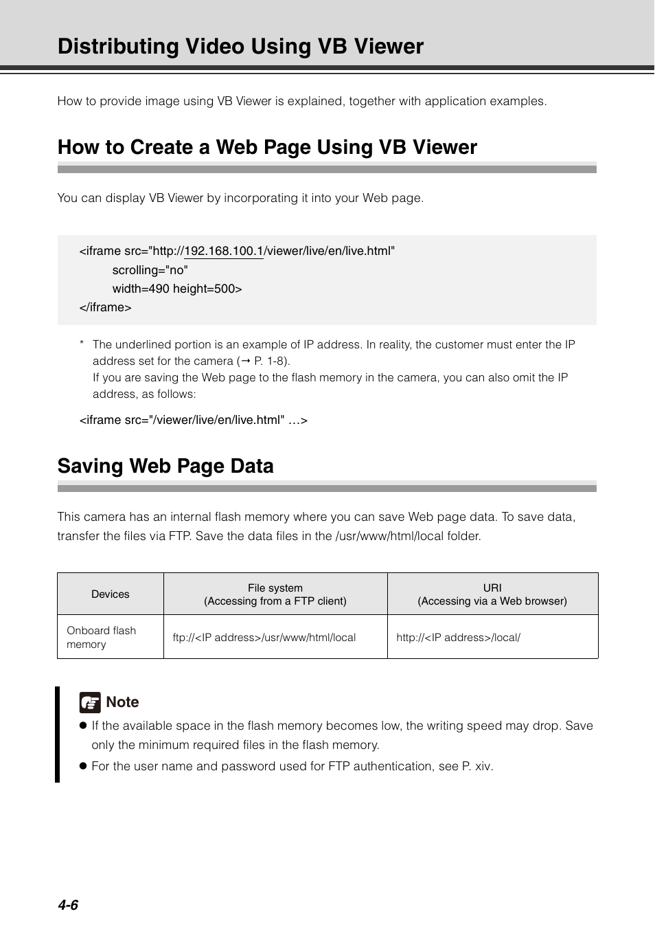 Distributing video using vb viewer, Distributing video using vb viewer -6, How to create a web page using vb viewer | Saving web page data | Canon VB-C60 User Manual | Page 154 / 198