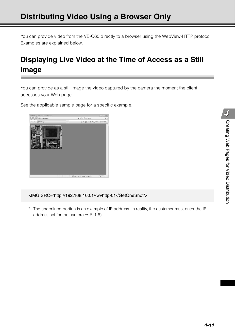 Distributing video using a browser only, Distributing video using a browser only -11 | Canon VB-C60 User Manual | Page 159 / 198