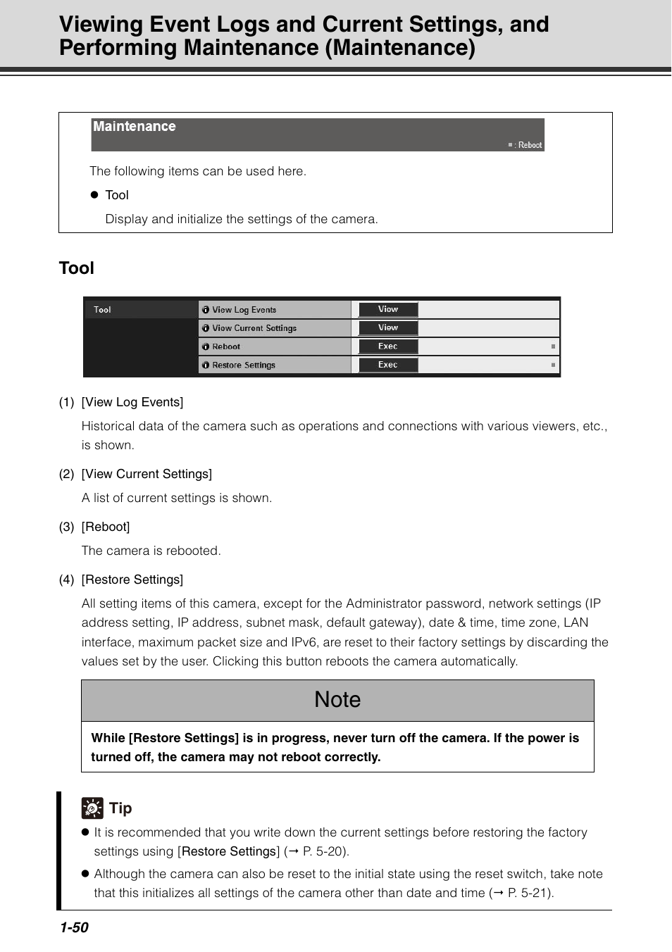 P. 1-50), Tool | Canon VB-C60 User Manual | Page 66 / 198