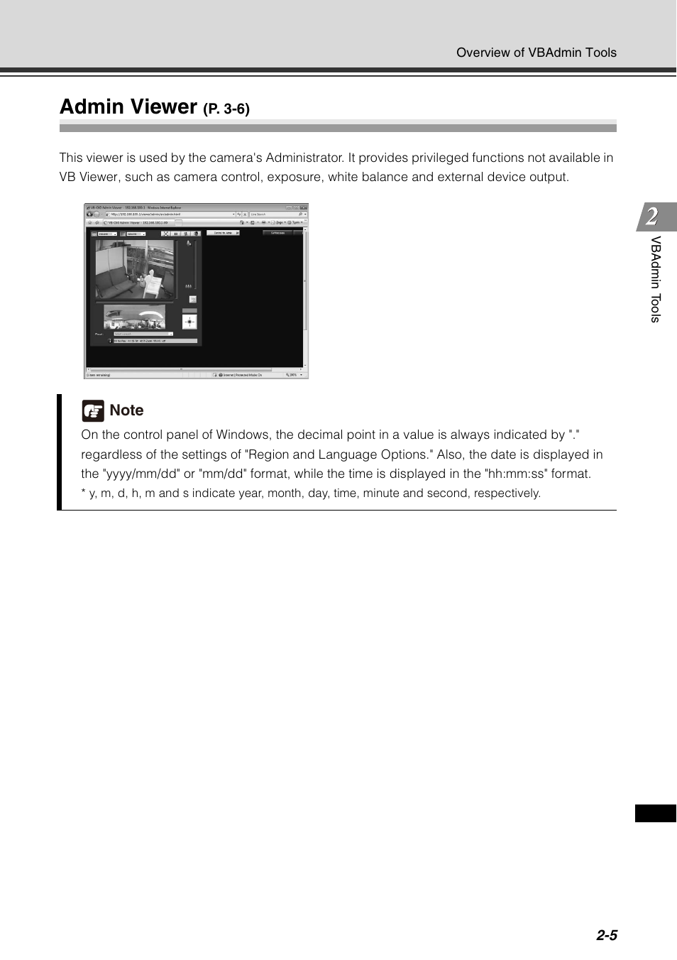 Admin viewer, Admin viewer -5 | Canon VB-C60 User Manual | Page 71 / 198