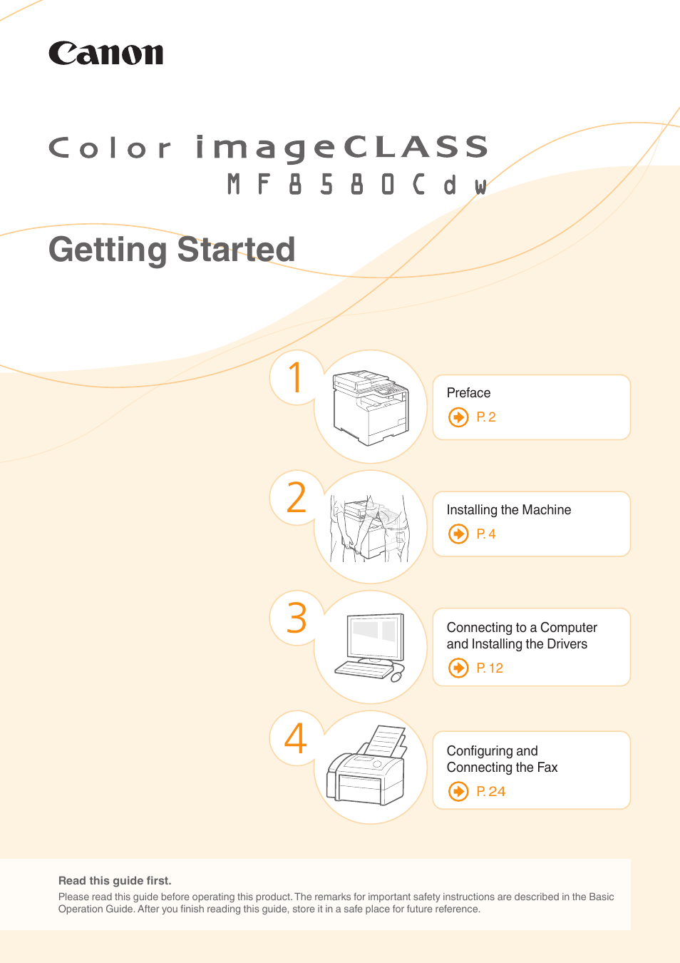 Canon Color imageCLASS MF8580Cdw User Manual | 36 pages
