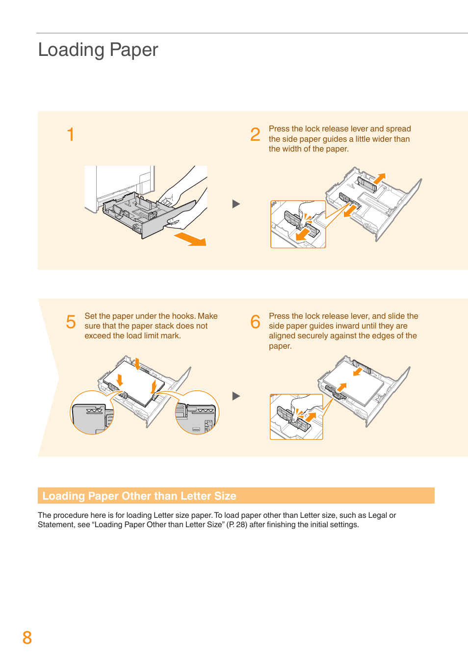 Loading paper | Canon Color imageCLASS MF8580Cdw User Manual | Page 8 / 36