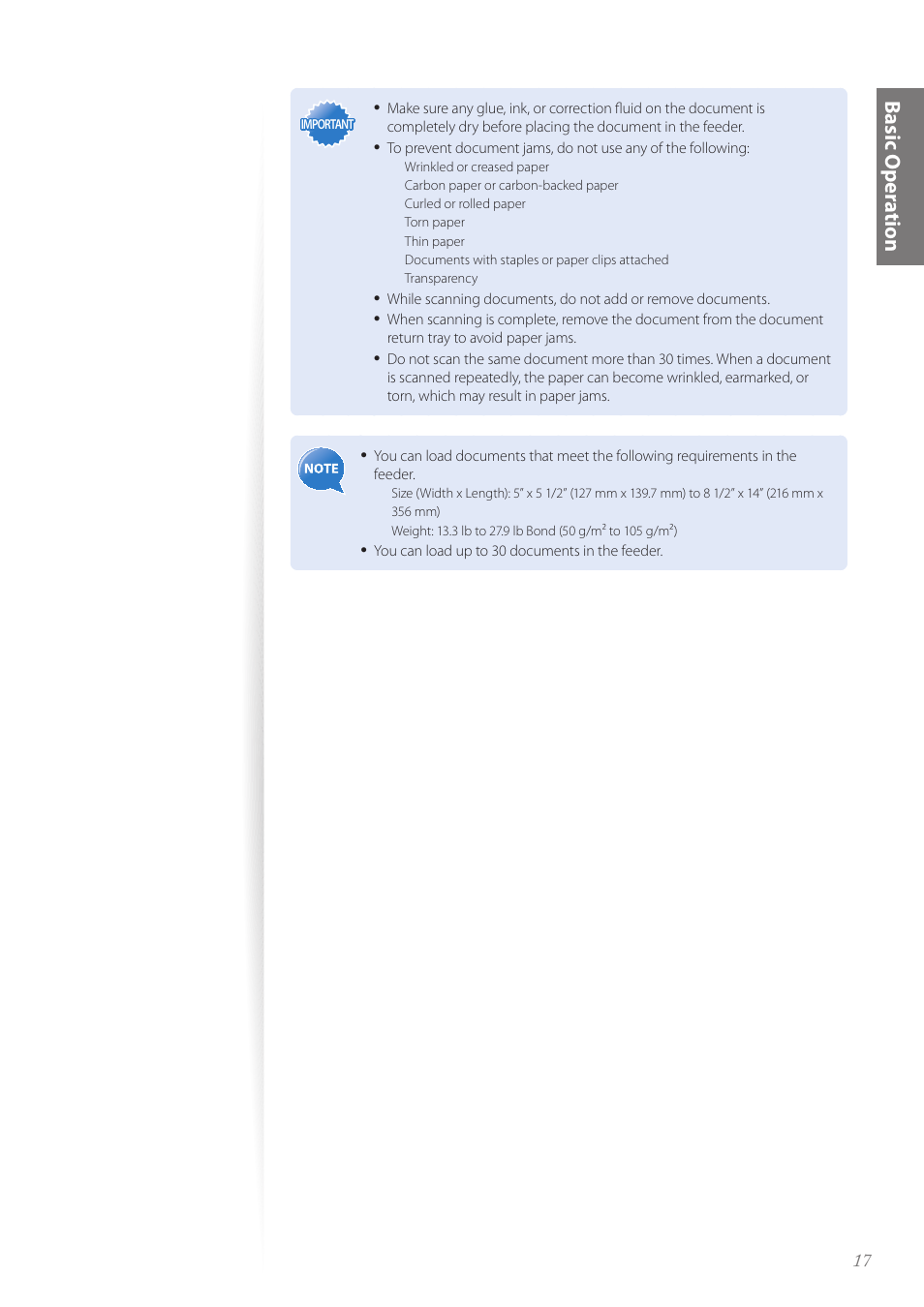 Basic oper a tion | Canon FAXPHONE L100 User Manual | Page 17 / 96