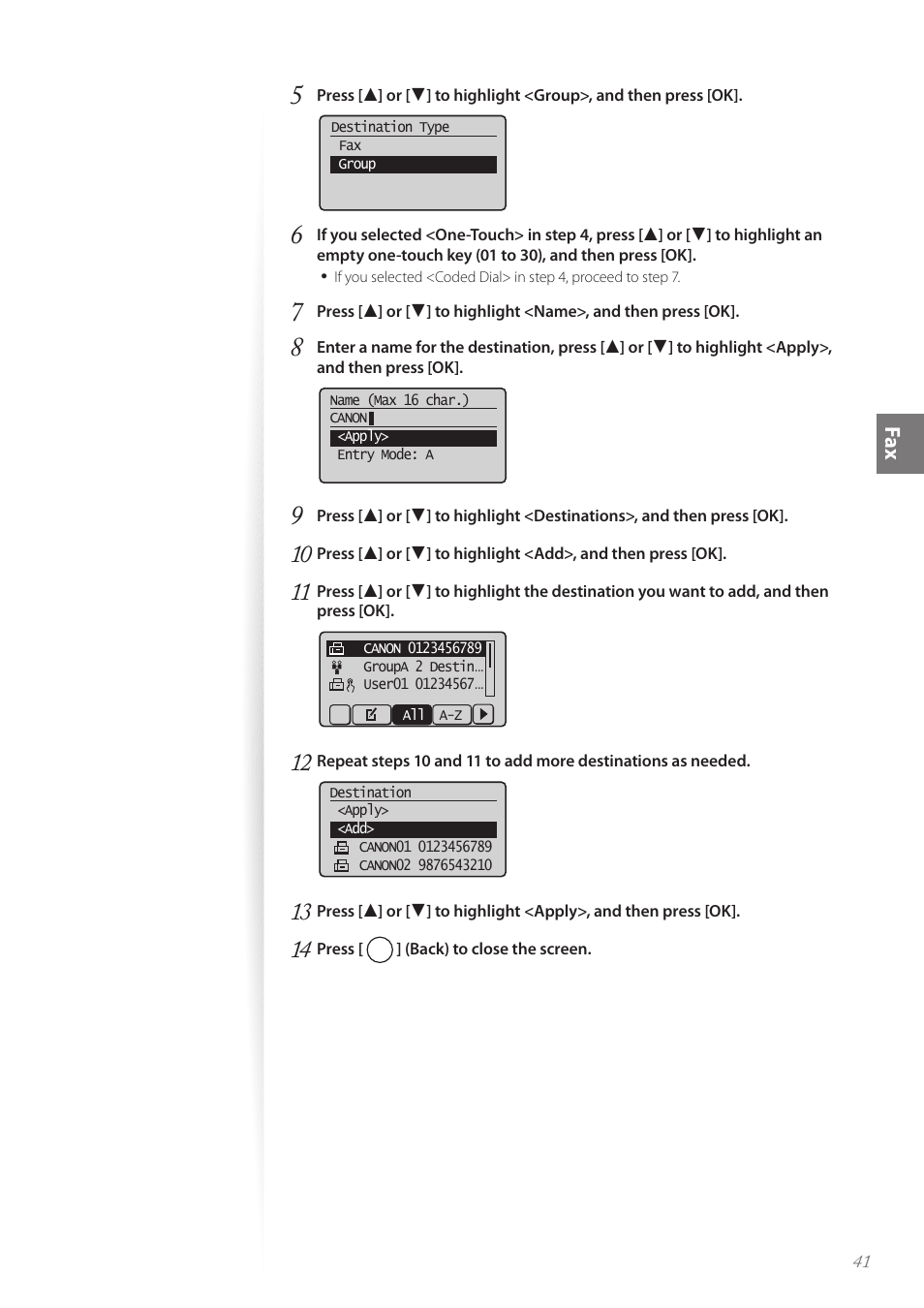 Fa x | Canon FAXPHONE L100 User Manual | Page 41 / 96