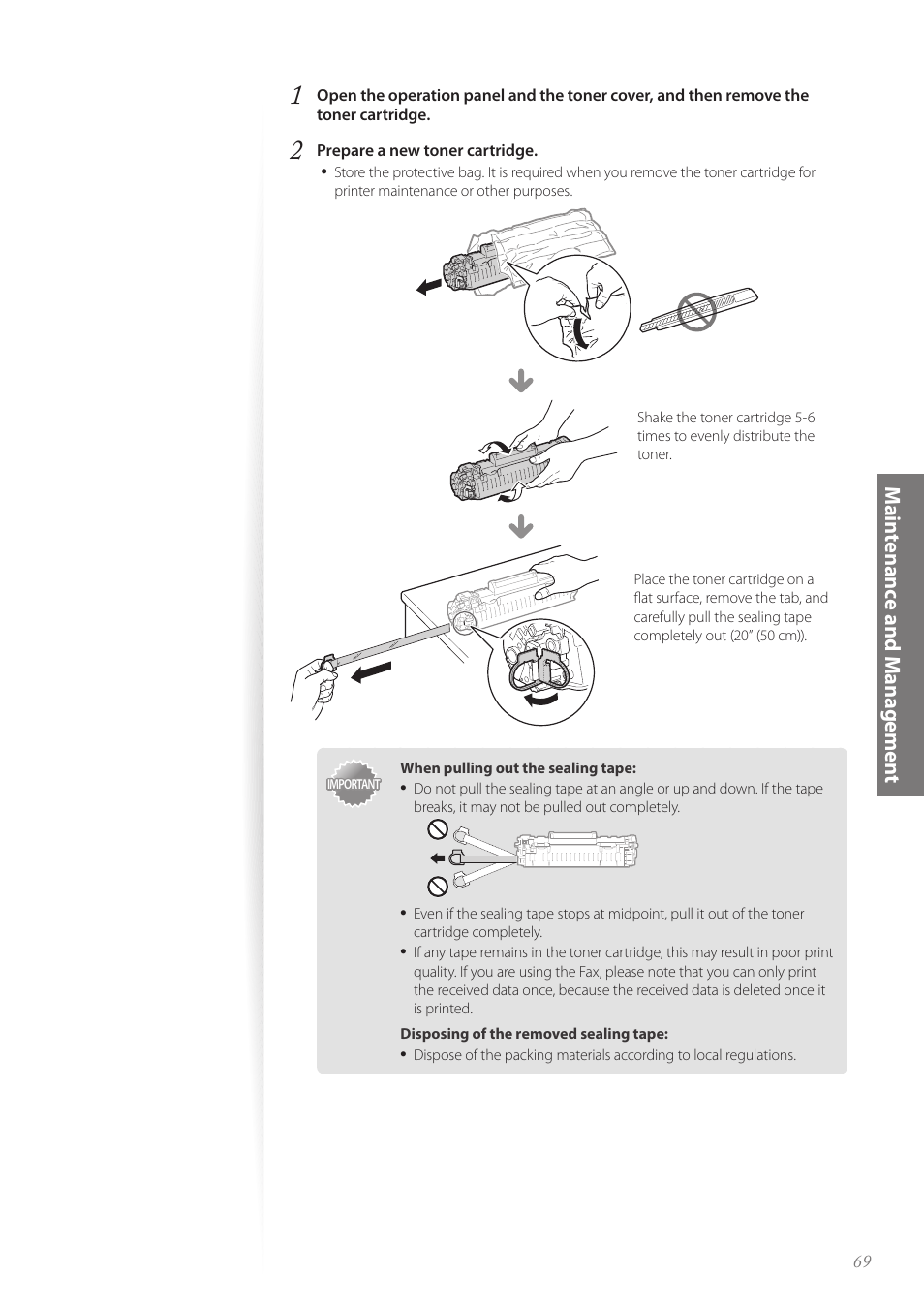 Mainte nance and m anage me nt | Canon FAXPHONE L100 User Manual | Page 69 / 96