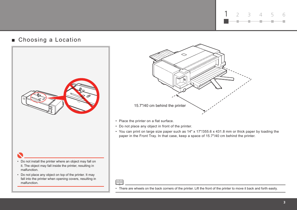 Choosing a location | Canon PIXMA Pro9000 Mark II User Manual | Page 5 / 36
