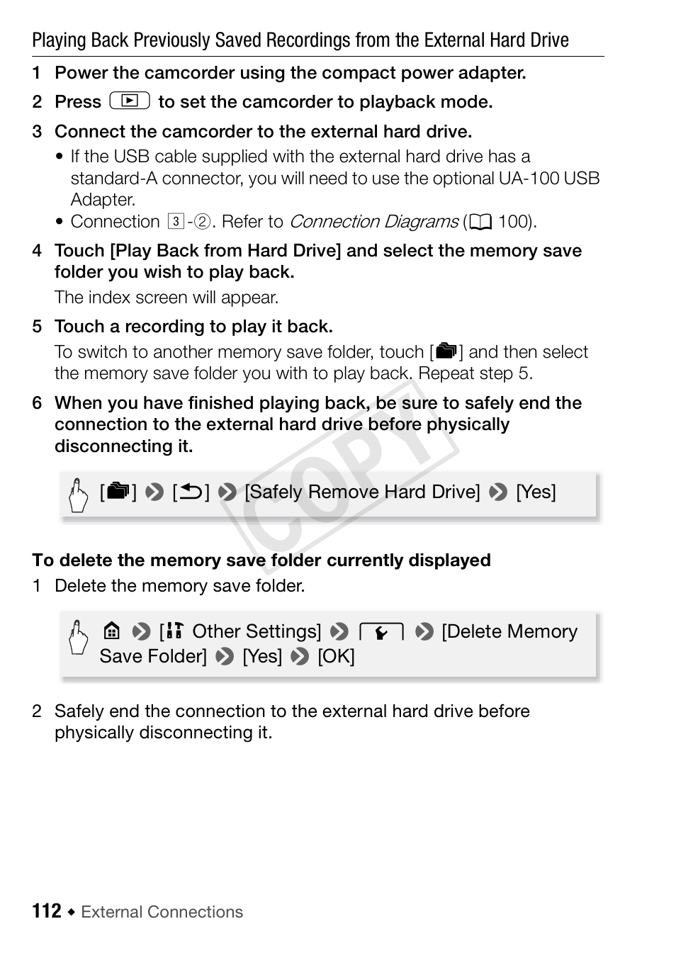 Cop y | Canon VIXIA HF R52 User Manual | Page 112 / 200