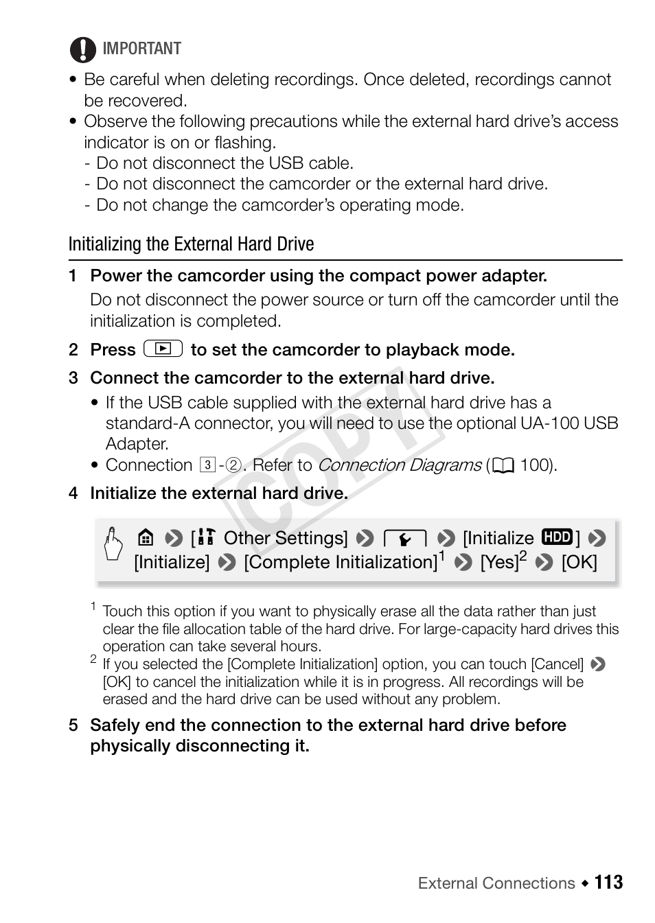 Cop y | Canon VIXIA HF R52 User Manual | Page 113 / 200