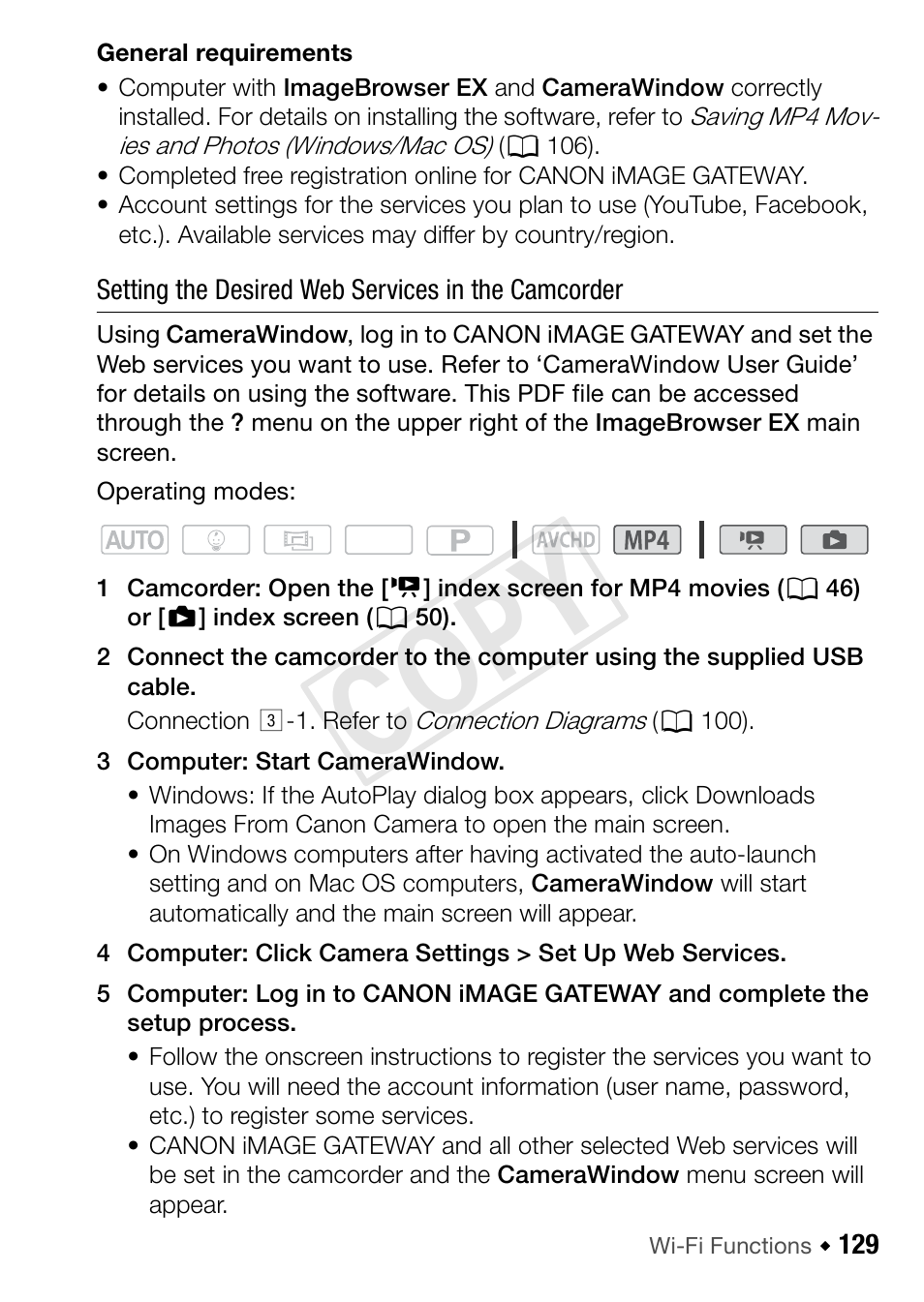 Cop y | Canon VIXIA HF R52 User Manual | Page 129 / 200