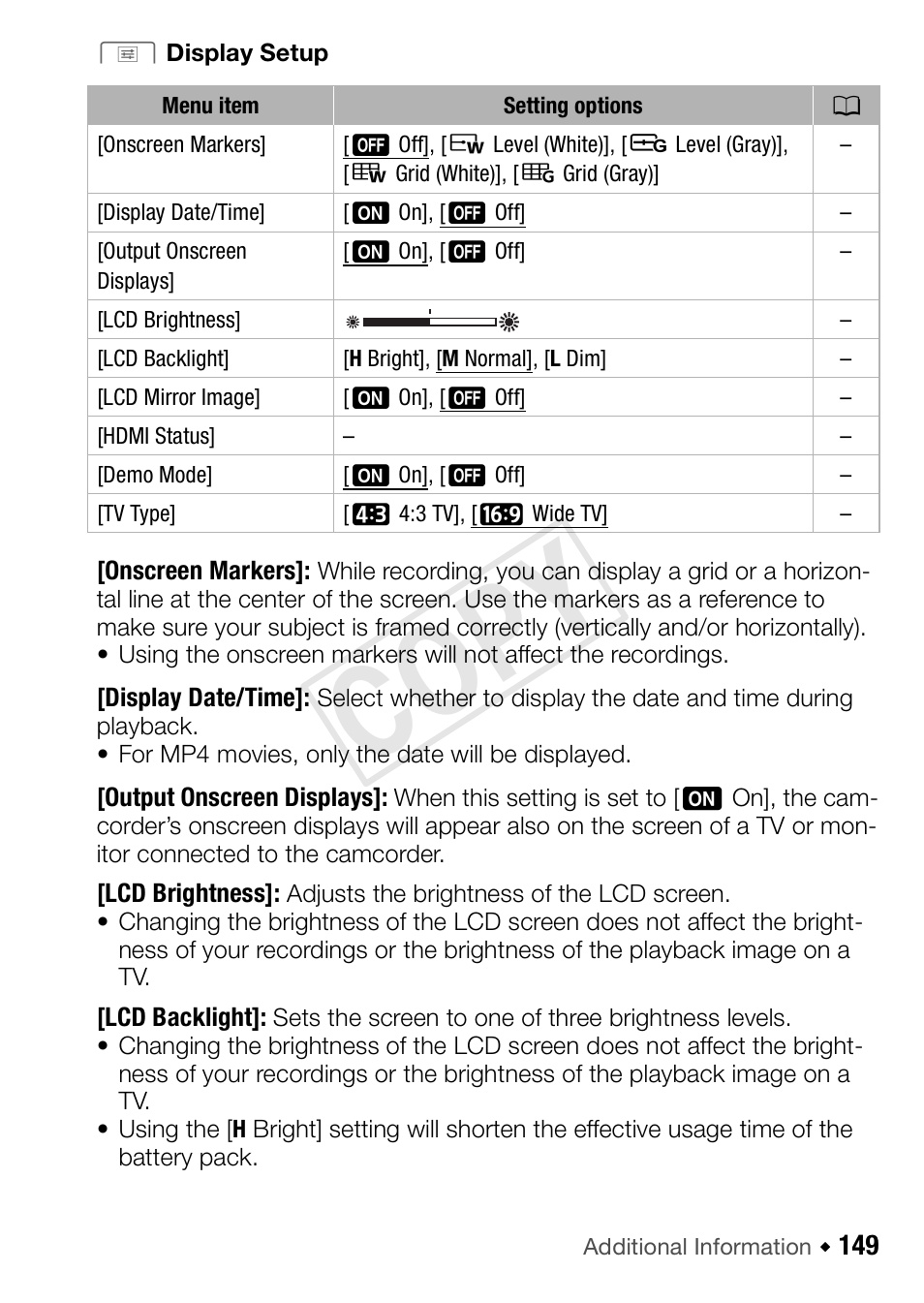 Cop y | Canon VIXIA HF R52 User Manual | Page 149 / 200