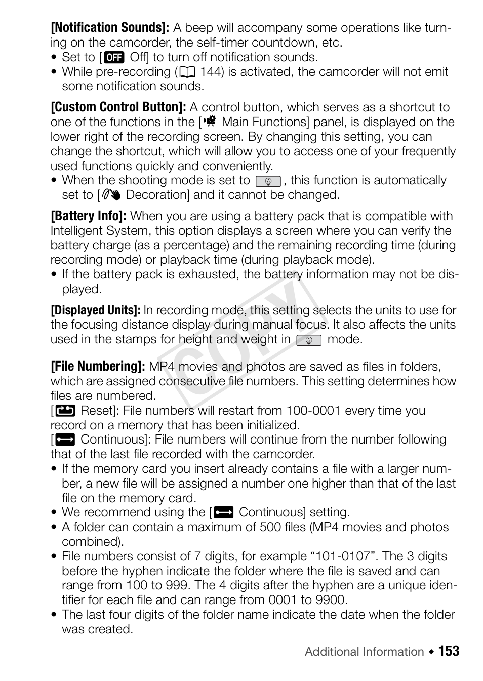 Cop y | Canon VIXIA HF R52 User Manual | Page 153 / 200