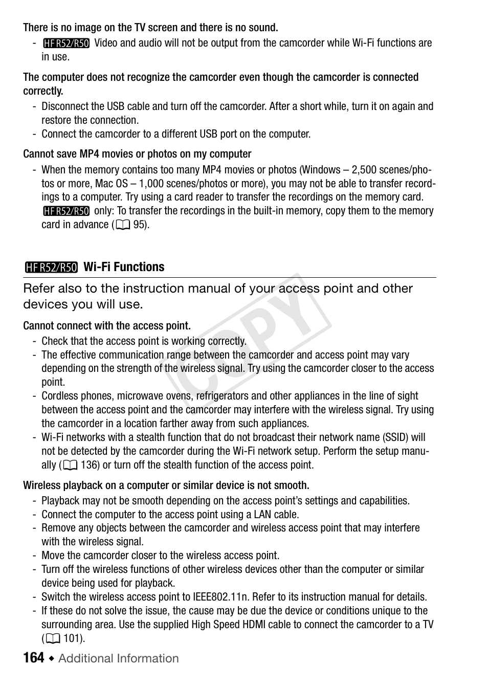 Cop y | Canon VIXIA HF R52 User Manual | Page 164 / 200