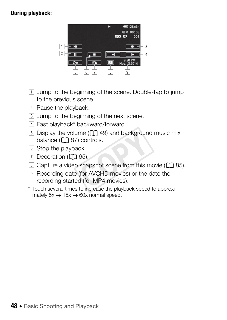 Cop y | Canon VIXIA HF R52 User Manual | Page 48 / 200