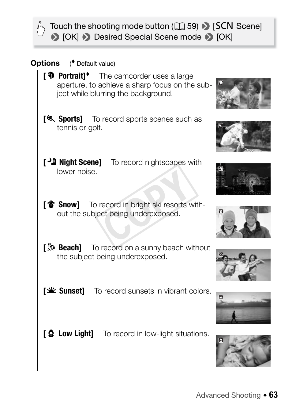 Cop y | Canon VIXIA HF R52 User Manual | Page 63 / 200