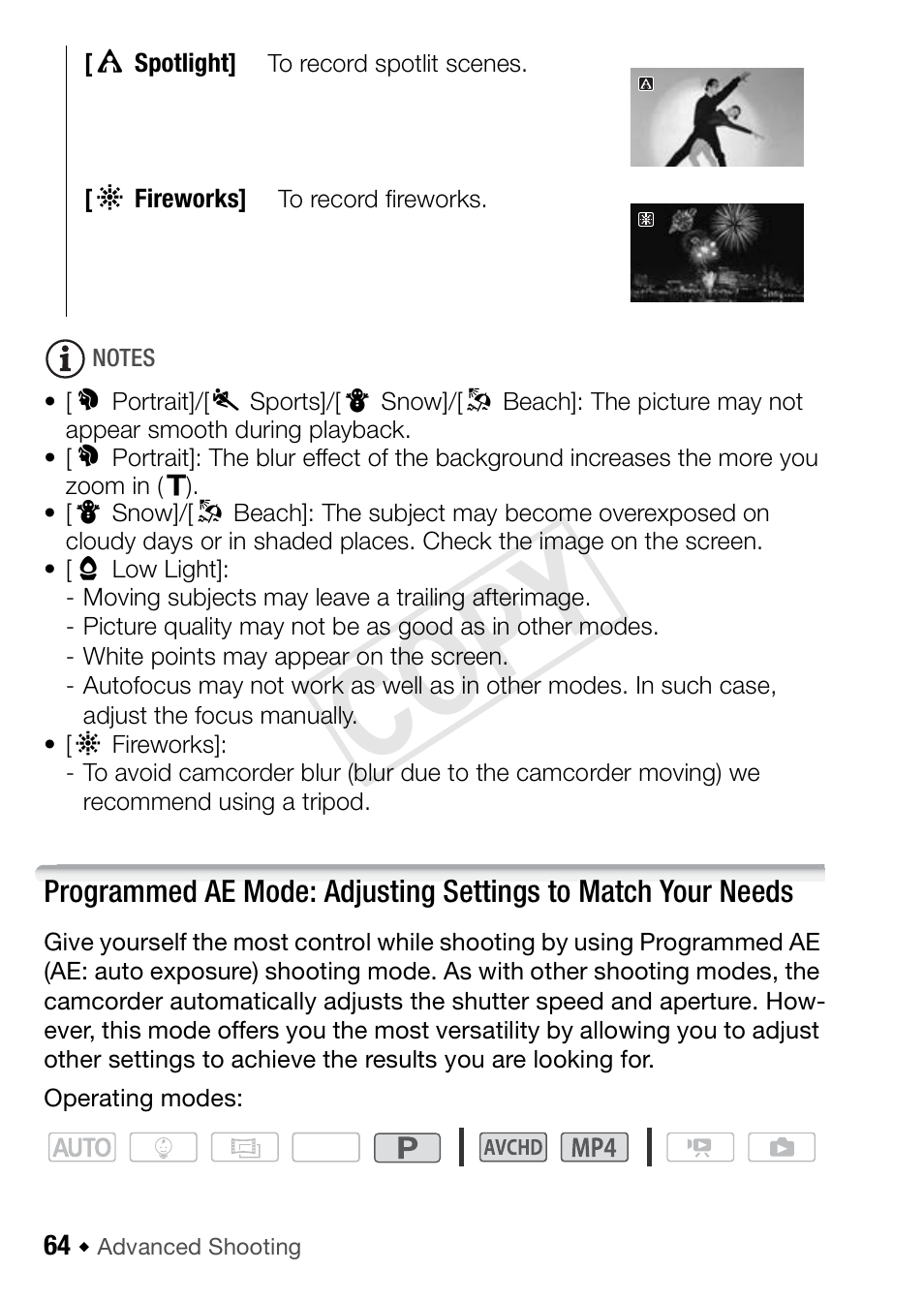 Cop y | Canon VIXIA HF R52 User Manual | Page 64 / 200