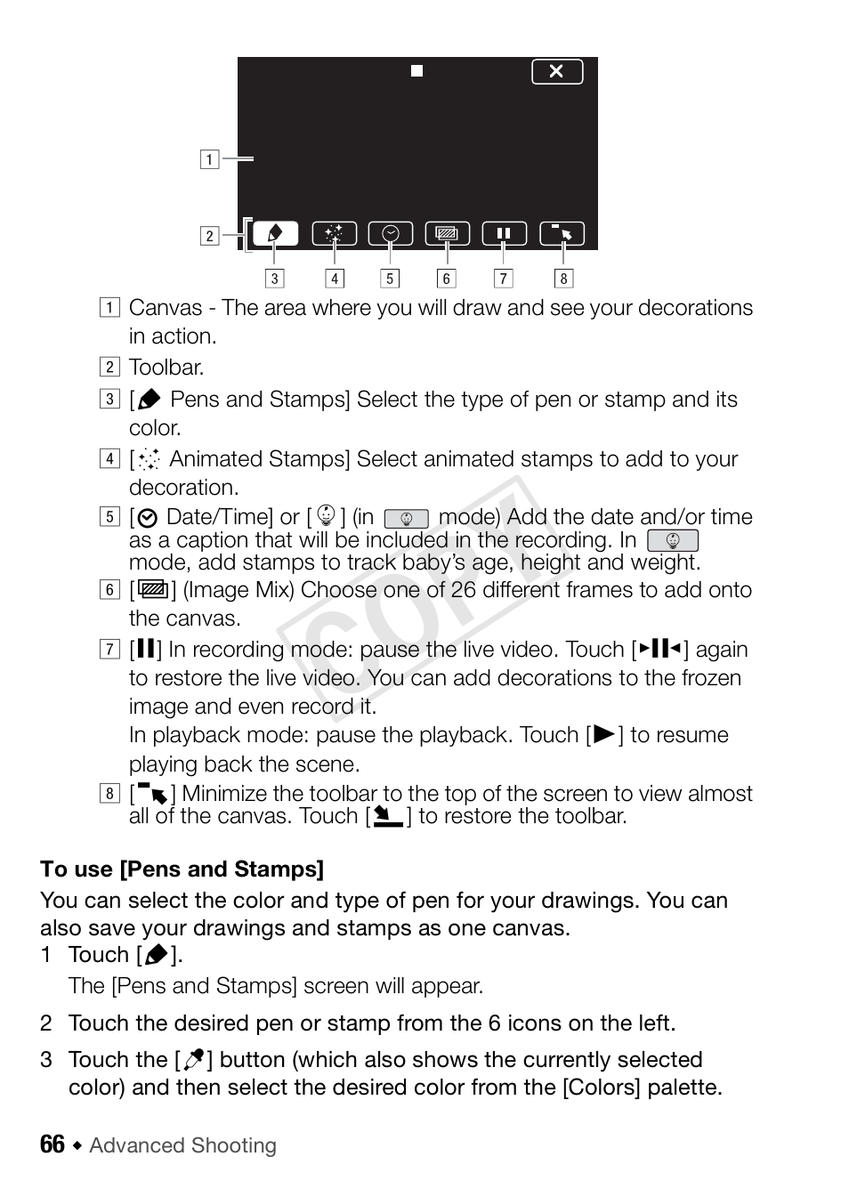 Cop y | Canon VIXIA HF R52 User Manual | Page 66 / 200