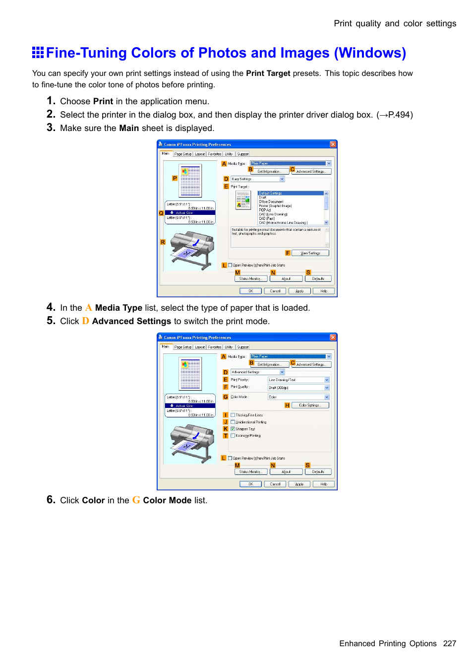 Fine-tuning colors of photos and images (windows) | Canon imagePROGRAF iPF610 User Manual | Page 241 / 746