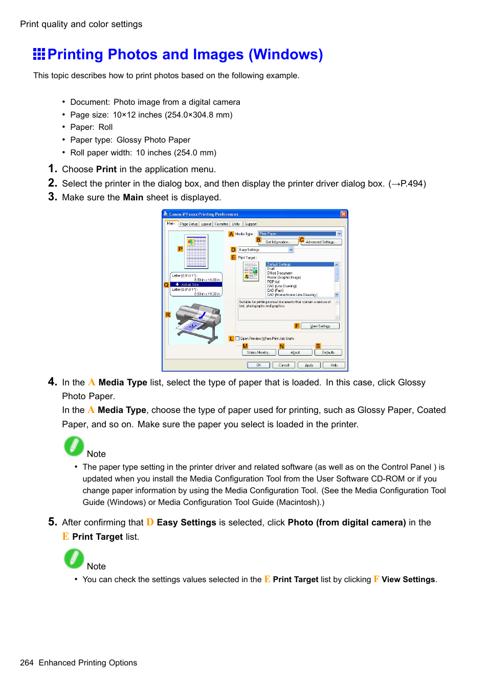 Printing photos and images (windows) | Canon imagePROGRAF iPF610 User Manual | Page 278 / 746