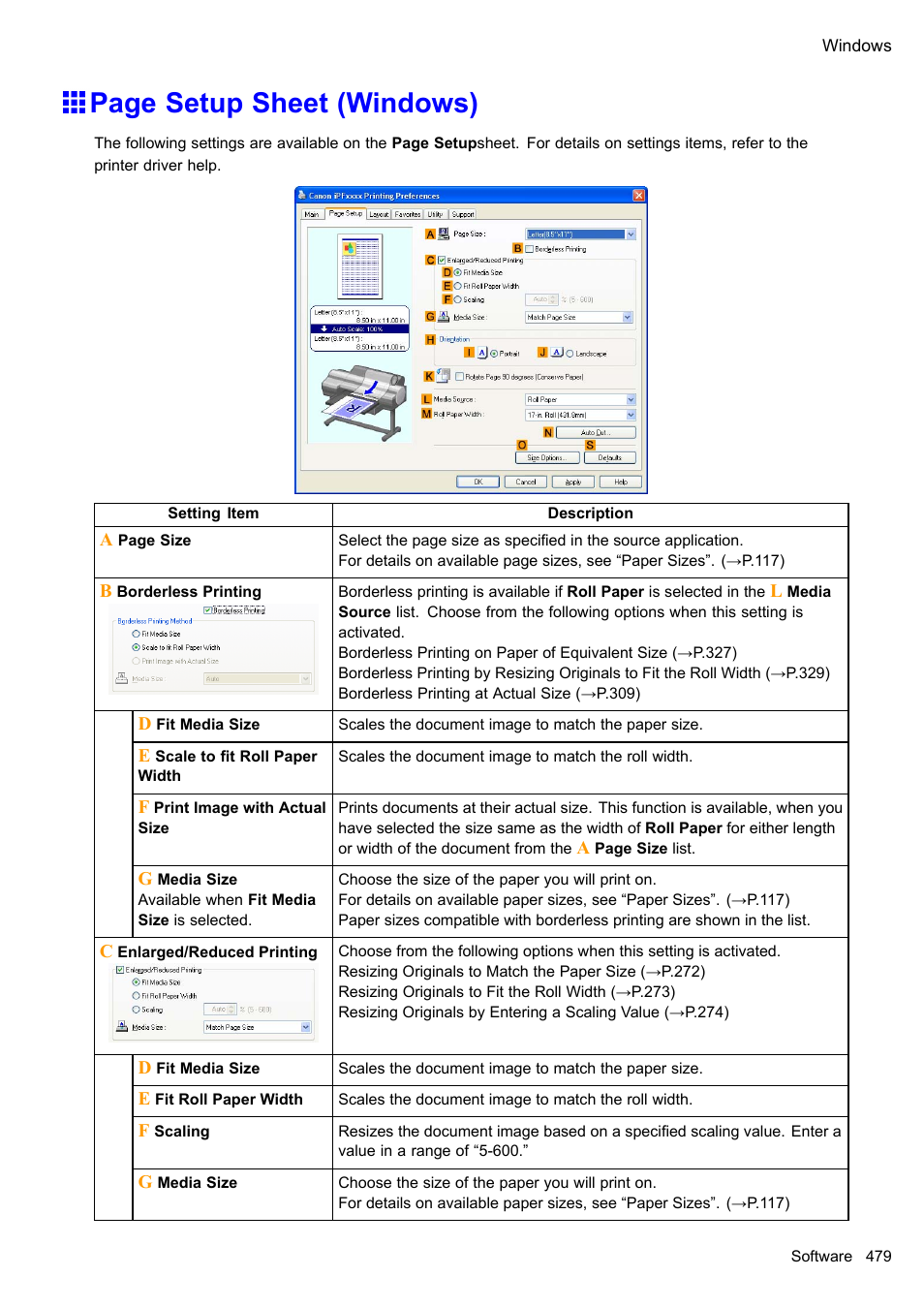 Page setup sheet (windows) | Canon imagePROGRAF iPF610 User Manual | Page 493 / 746