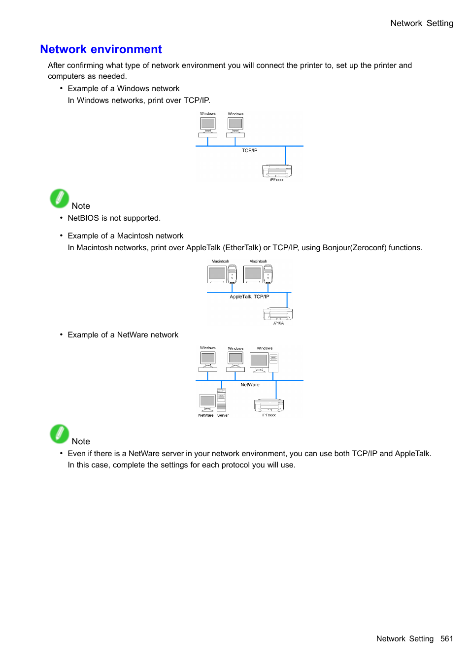 Network environment | Canon imagePROGRAF iPF610 User Manual | Page 575 / 746
