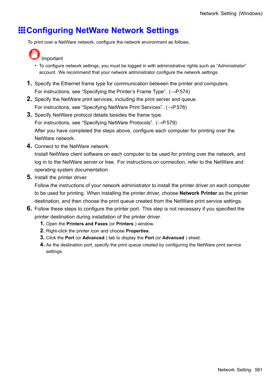 Configuring netware network settings, Conguring netware network settings | Canon imagePROGRAF iPF610 User Manual | Page 595 / 746