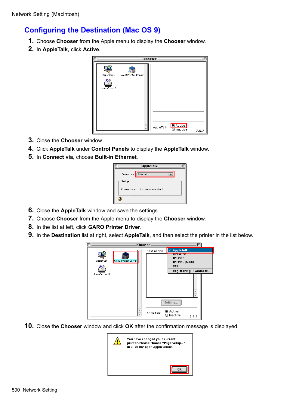 Conguring the destination (mac os 9) | Canon imagePROGRAF iPF610 User Manual | Page 604 / 746