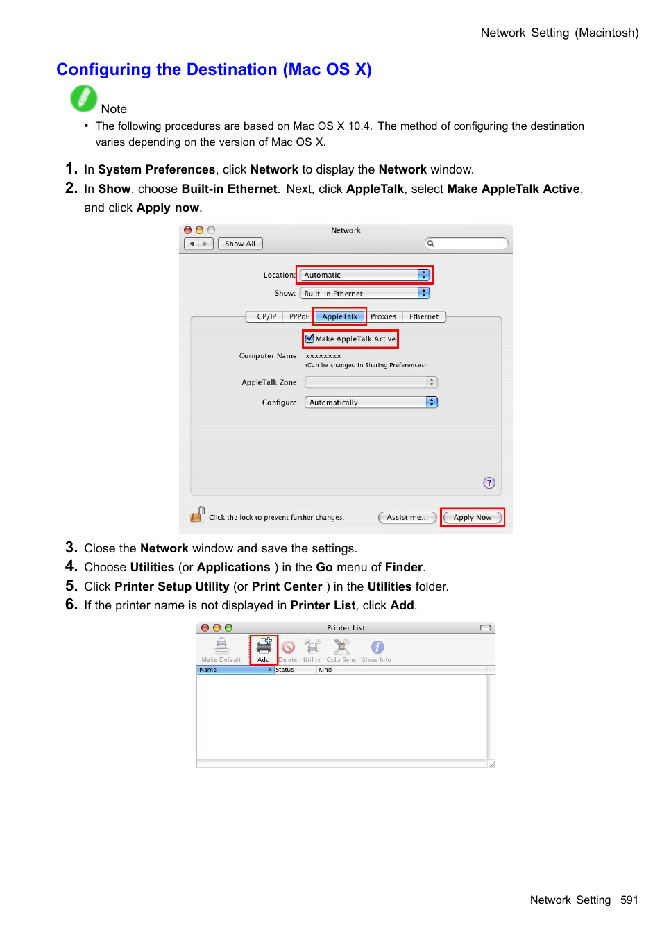 Conguring the destination (mac os x) | Canon imagePROGRAF iPF610 User Manual | Page 605 / 746