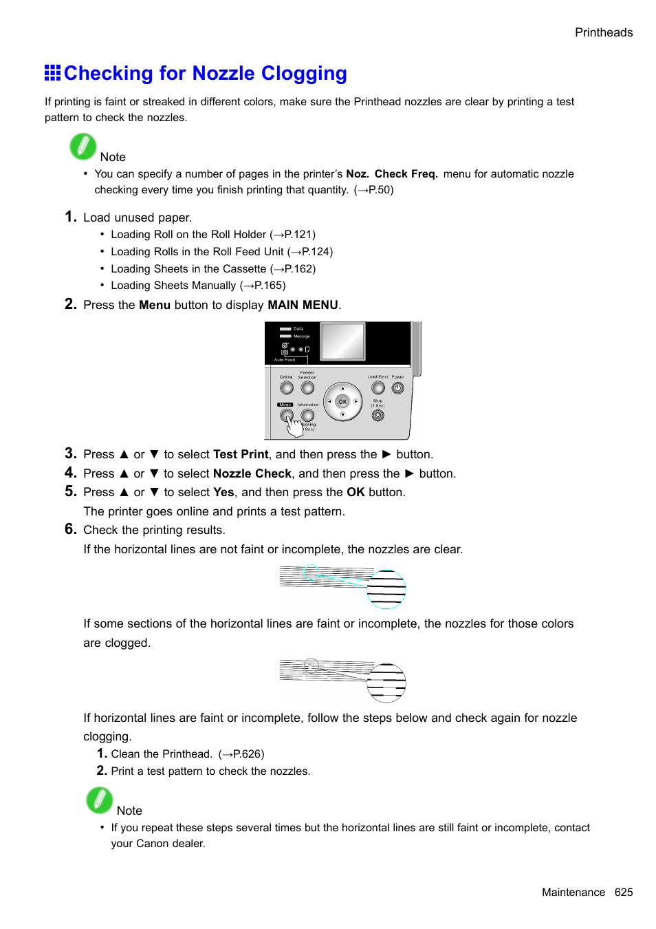 Checking for nozzle clogging | Canon imagePROGRAF iPF610 User Manual | Page 639 / 746