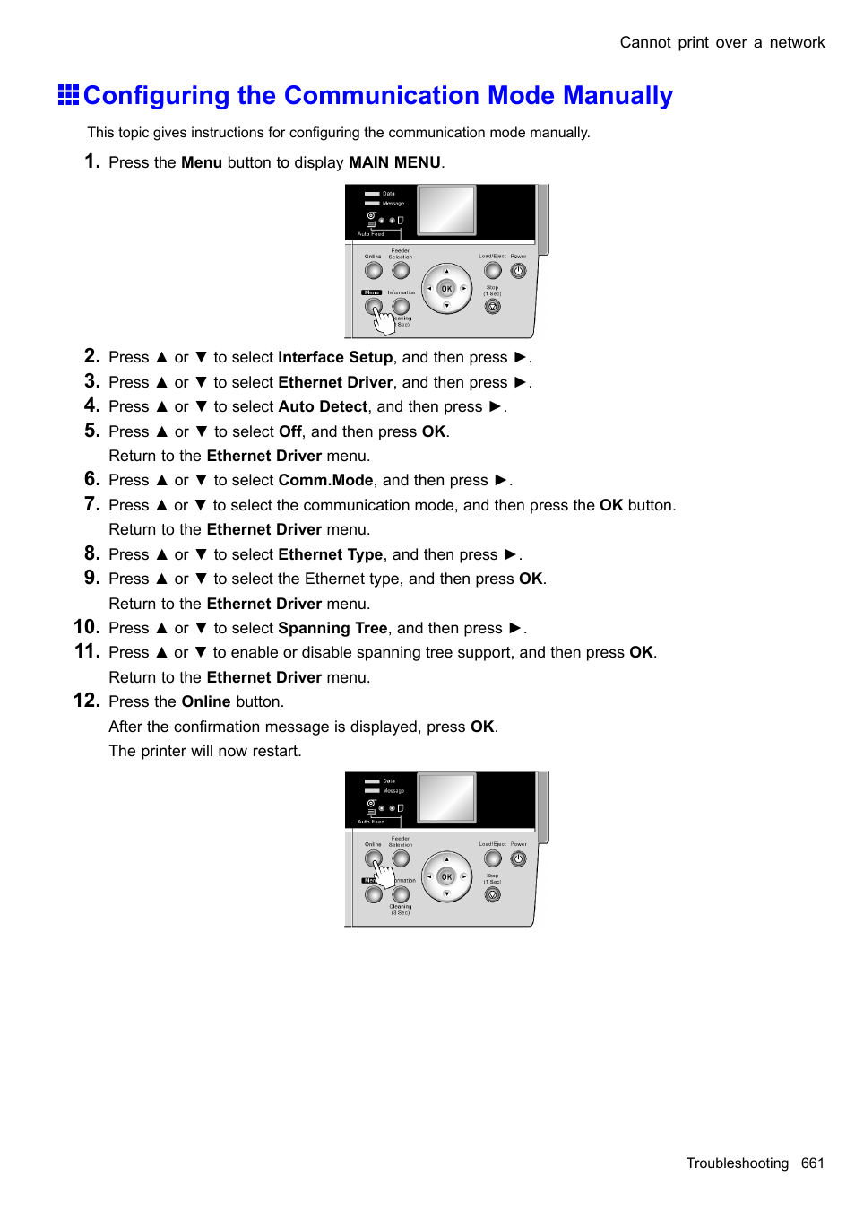 Configuring the communication mode manually, Conguring the communication mode manually | Canon imagePROGRAF iPF610 User Manual | Page 675 / 746