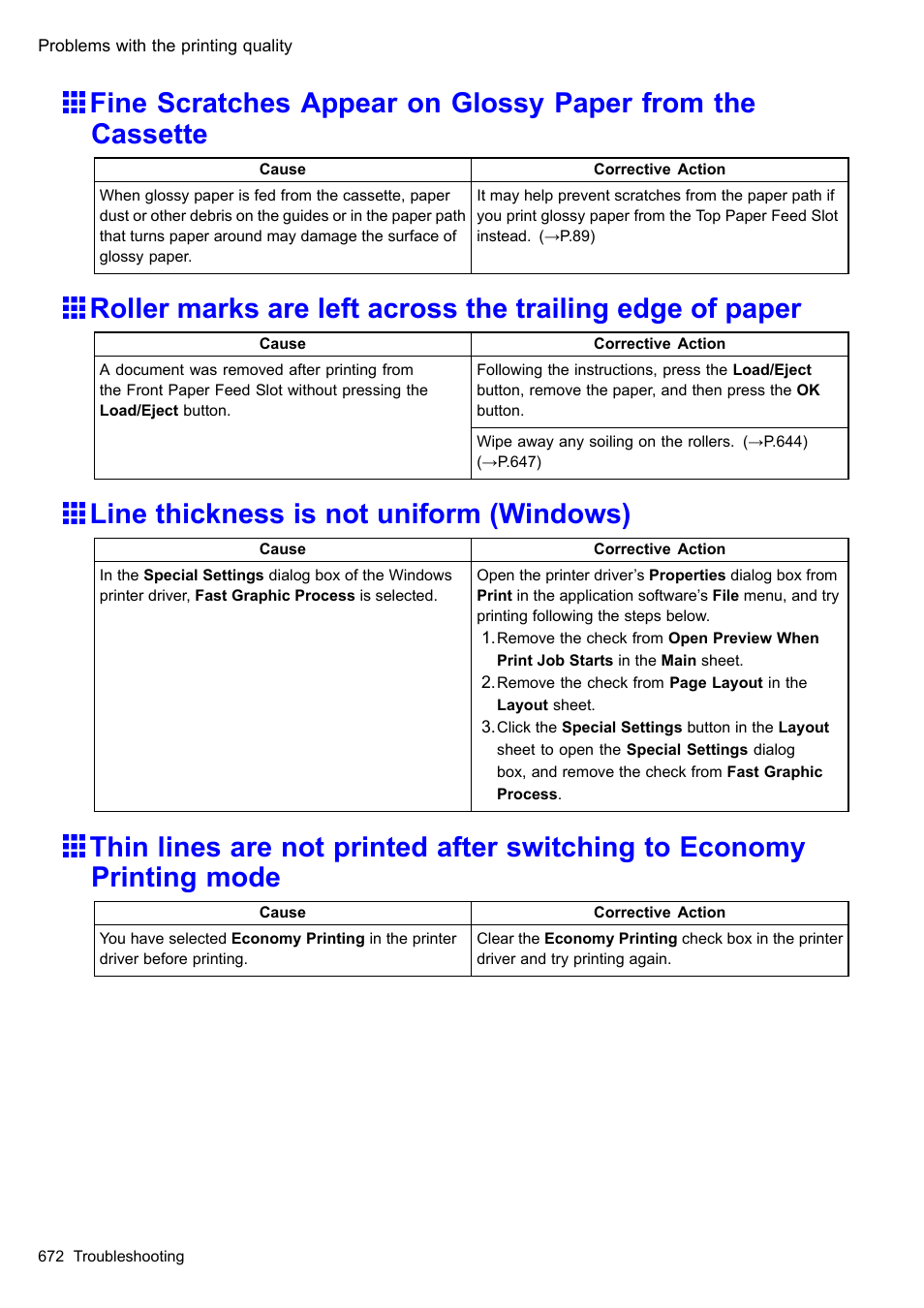 Line thickness is not uniform (windows) | Canon imagePROGRAF iPF610 User Manual | Page 686 / 746