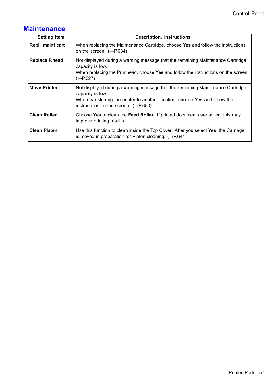 Maintenance | Canon imagePROGRAF iPF610 User Manual | Page 71 / 746
