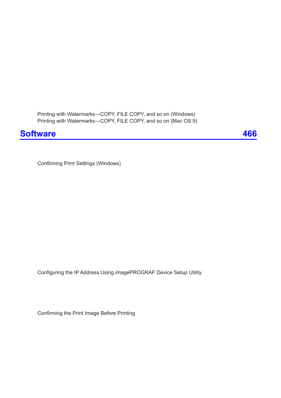 Software 466 | Canon imagePROGRAF iPF610 User Manual | Page 8 / 746