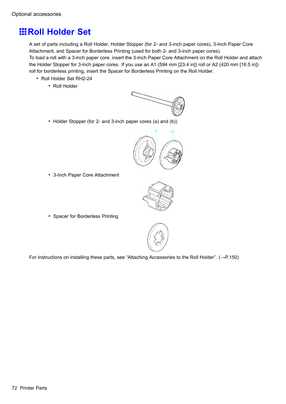 Roll holder set | Canon imagePROGRAF iPF610 User Manual | Page 86 / 746