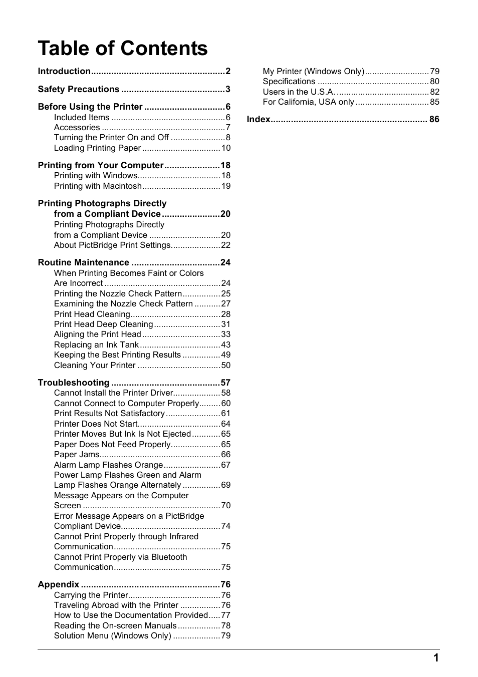 Canon PIXMA iP100 User Manual | Page 5 / 92