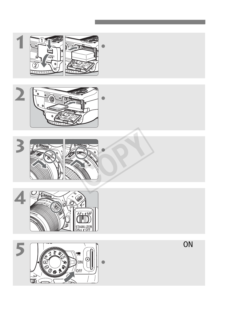 Cop y | Canon EOS Rebel SL1 18-55mm IS STM Lens Kit User Manual | Page 6 / 116