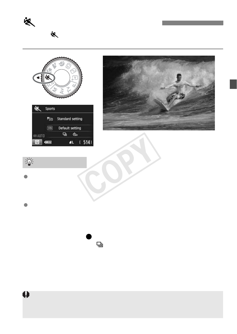 5 shooting moving subjects, Cop y | Canon EOS Rebel SL1 18-55mm IS STM Lens Kit User Manual | Page 61 / 116
