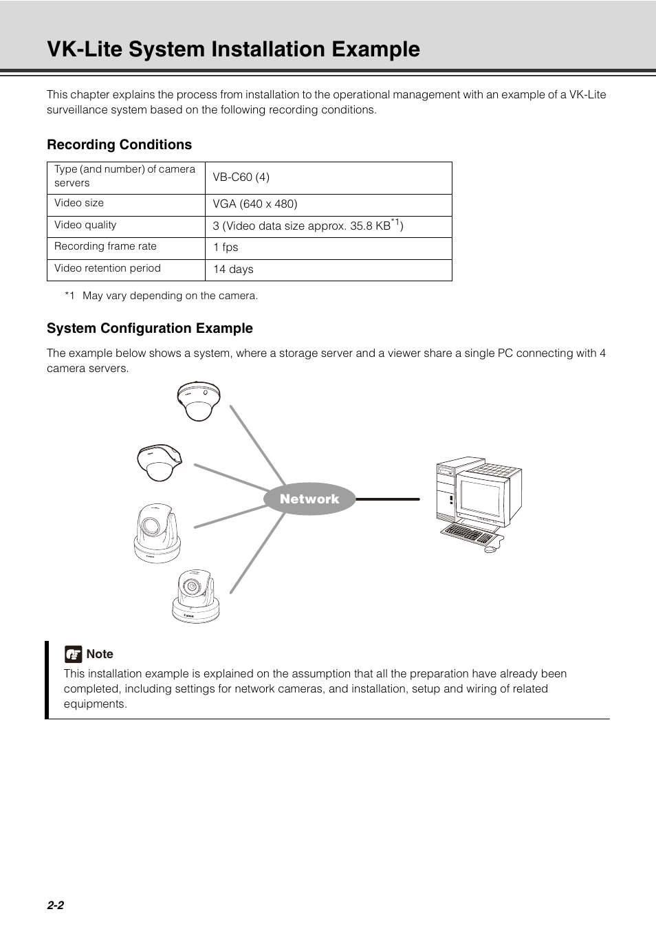 Vk-lite system installation example, Vk-lite system installation example -2 | Canon VB-C60 User Manual | Page 18 / 32