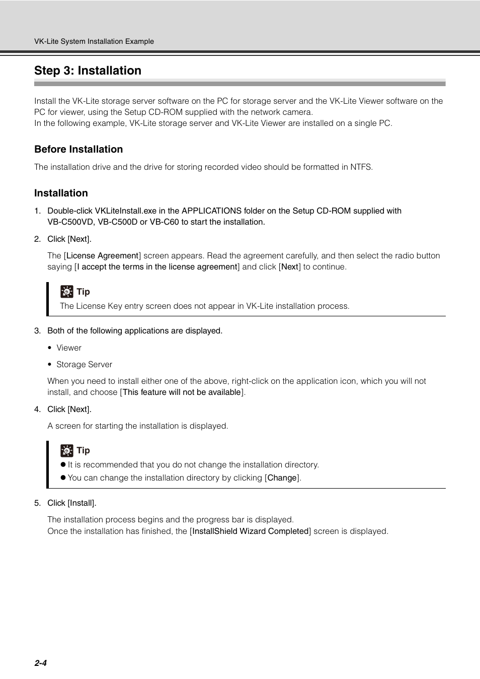 Step 3: installation, Step 3: installation -4 | Canon VB-C60 User Manual | Page 20 / 32